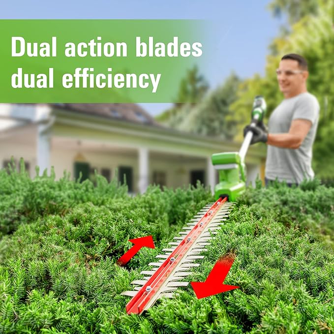 Greenworks 24V 8 Cordless Polesaw + 20 Pole Hedge Trimmer Combo (Great For Pruning and Trimming Branches / Shrubs), 2.0Ah Battery and Charger Included