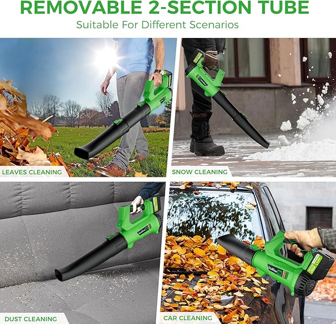 Cordless Leaf Blower with 2¡¿ 6.0Ah Batteries and Charger, 540CFM/170MPH Battery Powered Leaf Blower, 6 Speeds, Lightweight Electric Leaf Blowers for Lawn Care, Patio, Dust and Leaves Cleaning 2025