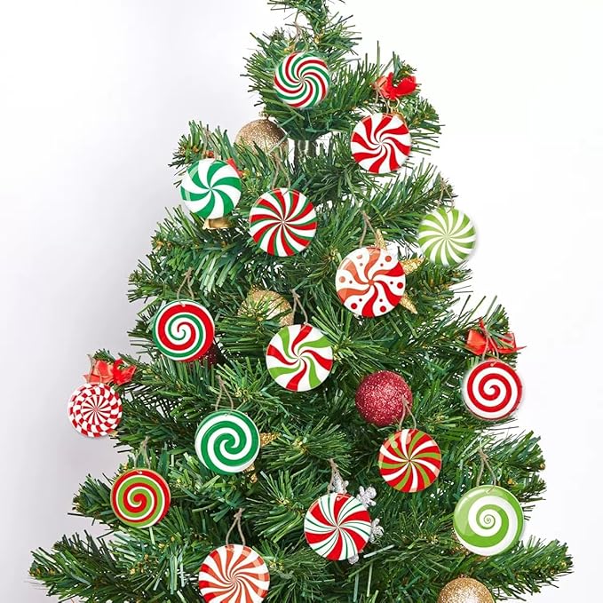 Christmas Tree Decorations - 16 PCS Christmas Tree Candy Paper Hanging Ornament Holiday Ornaments Decor Home Indoors