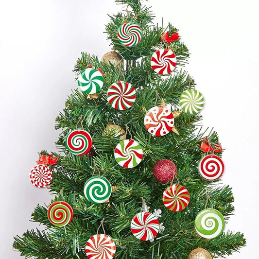 Christmas Tree Decorations - 16 PCS Christmas Tree Candy Paper Hanging Ornament Holiday Ornaments Decor Home Indoors