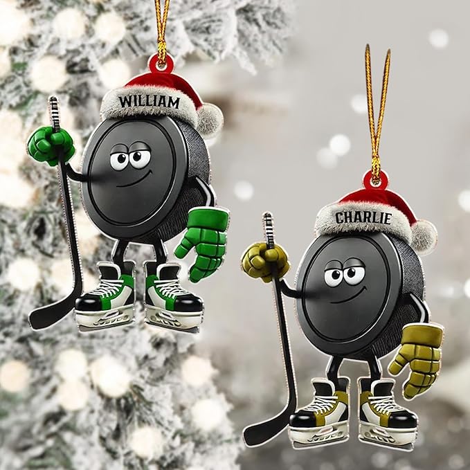 Custom Hockey Christmas Ornament 2025, Personalized Ice Hockey Skates Ornaments, Custom Name and Number, Sport Lovers Gifts, Christmas Tree Decoration, Skating Gifts, Unique Sports
