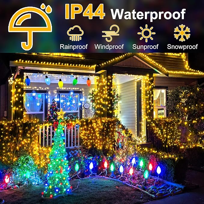 Outdoor Fairy Lights Waterproof, Plug in String Lights with 8 Modes Timer, 98Ft 300 Twinkle LED Outdoor & Indoor Decor for Girl's Bedroom/Garden/Patio/Yard/Wedding/Holiday Party
