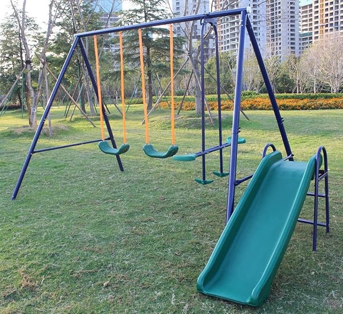 Stand Swing Set Heavy Duty Metal Frame, Extra Large A-Frame Swing Stand for Kids Indoor Outdoor Activity Backyard Playground (5 Seats)