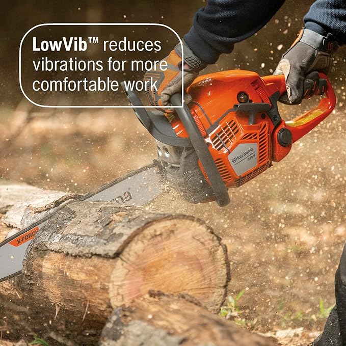 Husqvarna 445S Gas Chainsaw, 50-cc 3-HP, 2-Cycle X-Torq Engine, 18 Inch Chainsaw with Automatic Oiler, For Wood Cutting and Tree Trimming