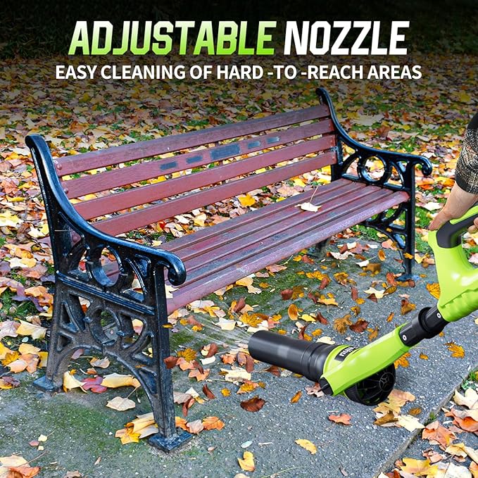 Leaf Blower Cordless,40V Leaf Blowers Brushless 300¡Æ Rotatable Blower Tube 580 CFM 180 MPH and 2 Speed Electric Powered Leaf Blower for Women,Elder,Lightweight for Garden Yard Patio
