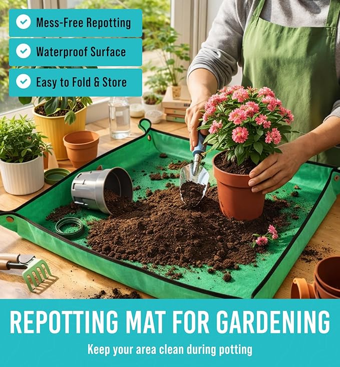 Heavy Duty Gardening Tools with Potting Mat- 24-Piece Gardening Gifts for Women, Men, Mom, Dad - Durable, Ergonomic Garden Tools Set