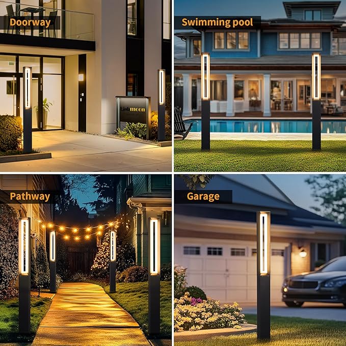 Landscape Path Light, 71" Modern Outdoor LED Pathway Lights, IP54 Waterproof Bollard Lighting for Yard, Driveway, Lawn, Courtyard & Garden Decoration