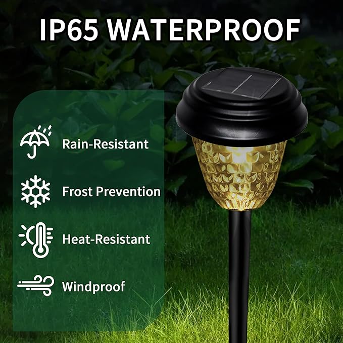 Solar Garden Lights Outdoor, 8 Pack Color Changing LED Pathway Lights Waterproof Solar Powered Landscape Lighting for Yard Patio Walkway Lawn Christmas Decorations
