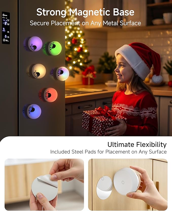 ZEEHOO Santa Night Light, Christmas LED Atmosphere Lamp with Santa Silicone Cover, Portable Wireless Egg Lamp for Xmas Decoration, Dimmable Bedside Night Light, Kids Gift, Christmas Lights for Room