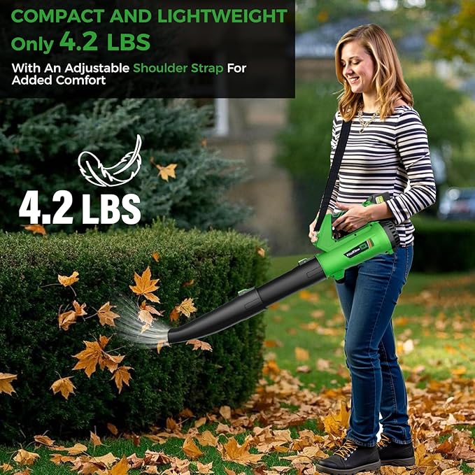Cordless Leaf Blower with 2¡¿ 6.0Ah Batteries and Charger, 540CFM/170MPH Battery Powered Leaf Blower, 6 Speeds, Lightweight Electric Leaf Blowers for Lawn Care, Patio, Dust and Leaves Cleaning 2025