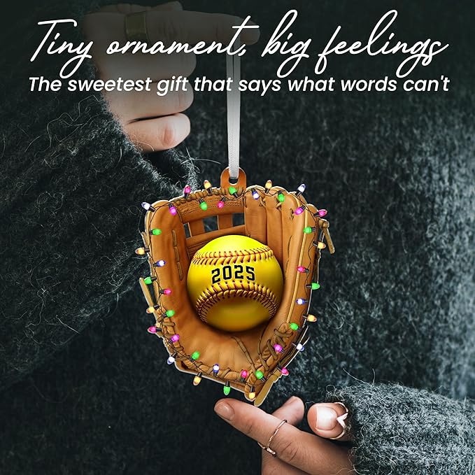 FLAGWIX Christmas Softball Gifts for Girls 8-12, Softball Ornament - 2D Acrylic Ornaments 2025 for Christmas Tree Decorations - Gifts for Sporty Girls, Coach, Sports Ornament Decor