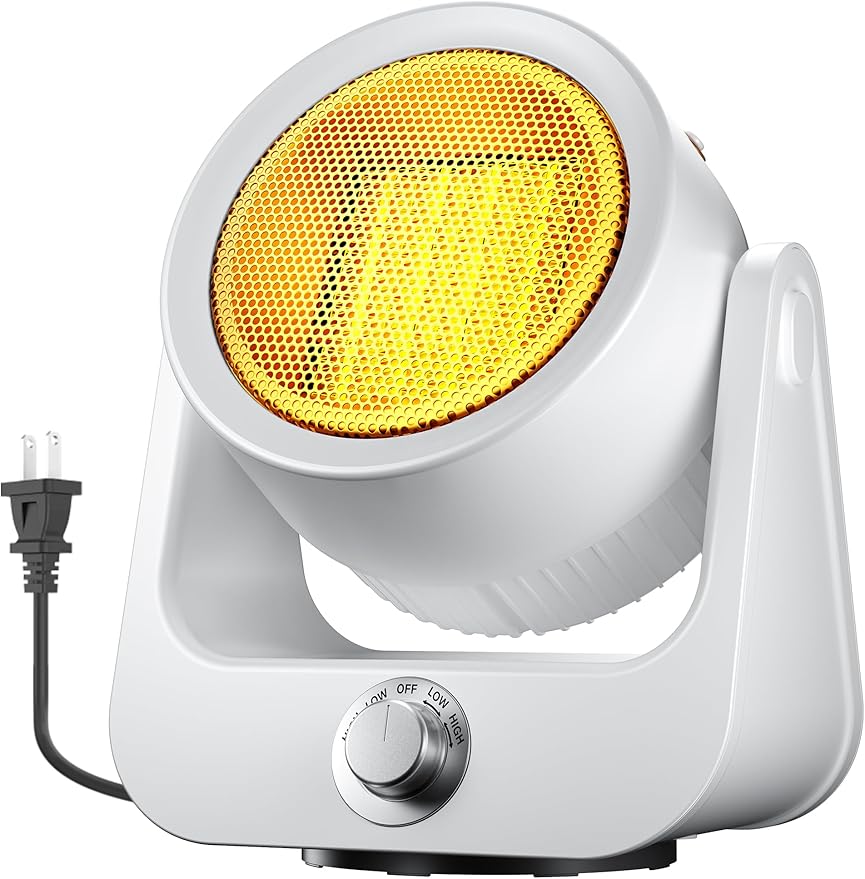 Electric Space Heaters For Indoor Use, 100°unlimited Oscillating, 2S Instant Heating, 1500W, Tip-Over & Overheat Protection, 2 Heating & Fan Modes, PTC Ceramic Electric Heaters For OfficeHome, White