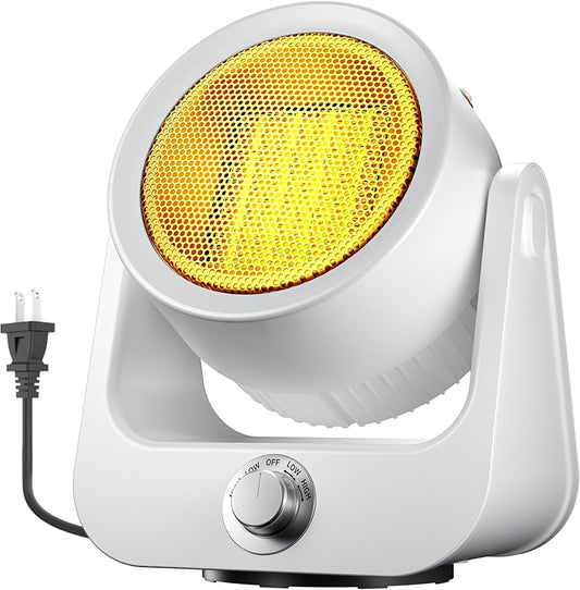 Electric Space Heaters For Indoor Use, 100°unlimited Oscillating, 2S Instant Heating, 1500W, Tip-Over & Overheat Protection, 2 Heating & Fan Modes, PTC Ceramic Electric Heaters For OfficeHome, White