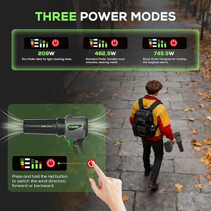 Cordless Leaf Blower, Brushless Dust Cleaner with 1 x 4.0Ah Batteries,3 Speed Modes,Handheld Leaf Blower for Lawn, Garage, Snow, Patio(Gray)
