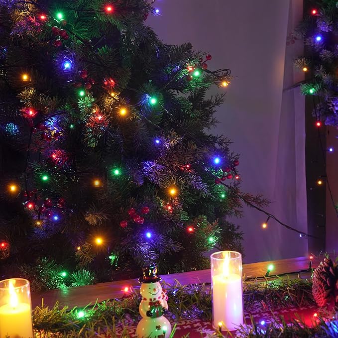 Christmas String Lights Outdoor, 328 FT 1000 LED Waterproof String Lights Green Wire with 8 Modes Timer, Christmas Decoration for Indoor Yard Tree Wedding Party Holiday, Multi-Colored