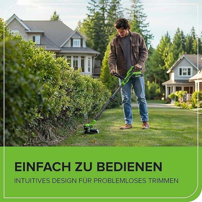 Greenworks 24V 12 Cordless String Trimmer/Edger (Includes 20 Blades), 4.0Ah Battery and Charger Included