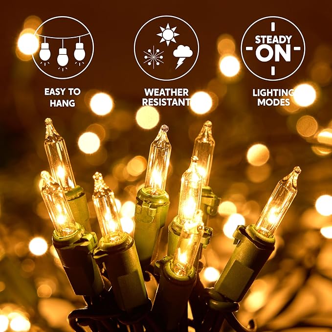 Joiedomi 2-Pack Christmas Net Lights,100 Warm White Net Lights for Indoor & Outdoor Christmas Decorations, Events, Eve Night Decor, Tree, Bushes