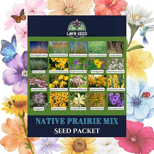 Native Prairie Wildflower Mix (Seed Packet) Sprinkle a Little Magic—Our Shade, Perennial, Hummingbird, Deer-Resistant, and Other mixes Bring Vibrant Color and pollinator Joy to Any Space.