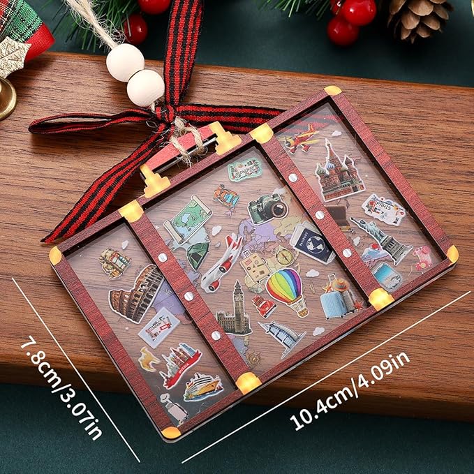 Tesuivra Personalized Christmas Ornaments 2025 - World Globe Traveler Ornament for Christmas Tree Travel Adventures Vacation Gifts Holiday Decoration