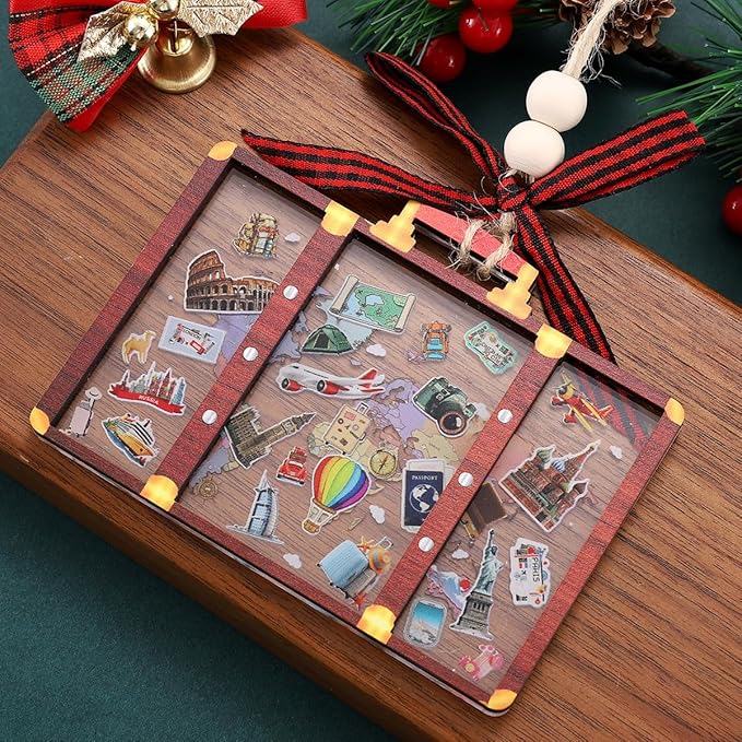 Tesuivra Personalized Christmas Ornaments 2025 - World Globe Traveler Ornament for Christmas Tree Travel Adventures Vacation Gifts Holiday Decoration