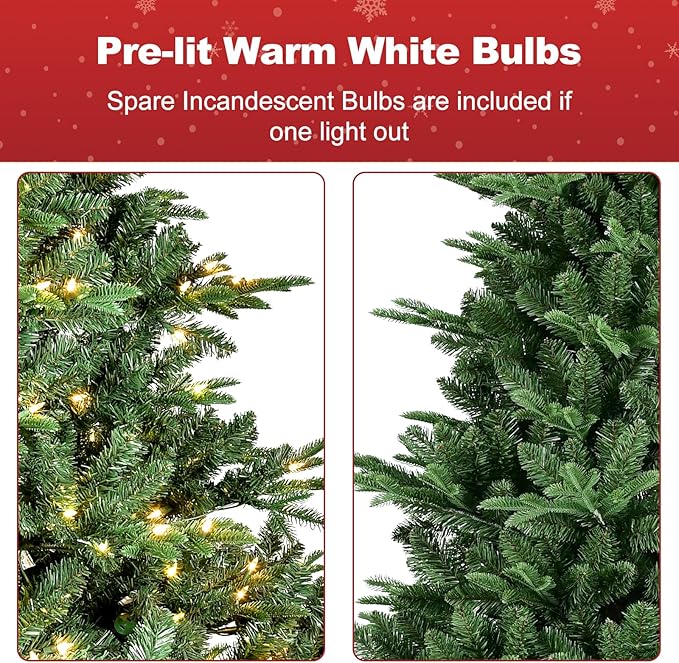 6ft Pre-Lit Christmas Tree | Leheyhey Artificial Chrismas Tree with 500 Lights, 1600 PE&PVC Mixed Branch Tips | Halloween Christmas Tree for Indoor and Outdoor Holiday Decoration