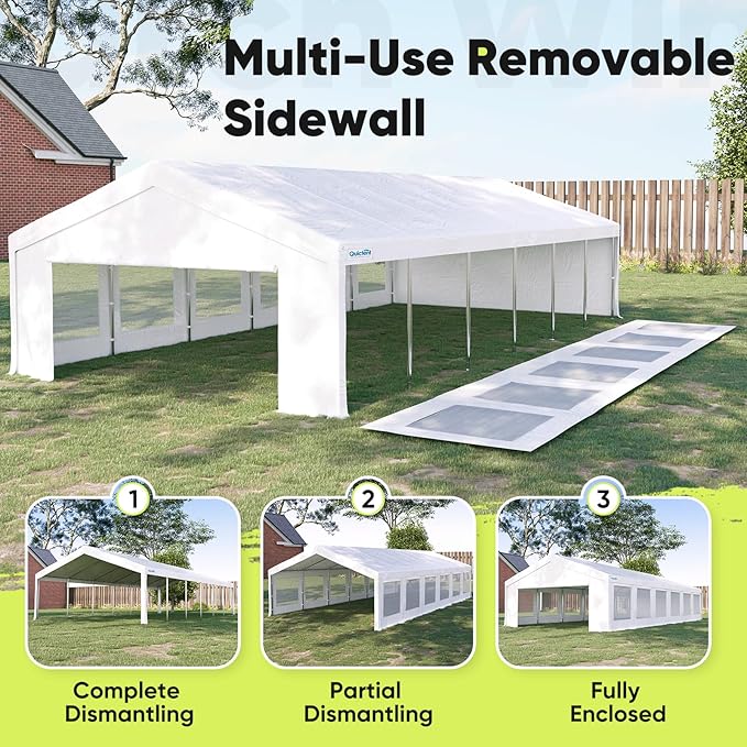 Quictent 20x40 Party Tent Heavy Duty Outdoor Canopy Tent Carport Event Shelter Wedding Tents for Parties with Storage Bags(Mesh)