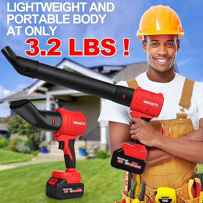Electric Handheld Leaf Blower Cordless with 2X 4.0Ah Batteries and Charger, 650CFM 160MPH, 2 Extended Nozzles, Portable Mini Lightweight for Seniors Gift, Yard,Patio,Gutter,Lawn Care, Garden Tool