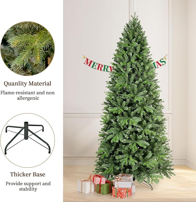 9 ft Artificial Christmas Tree,North Valley Spruce Xmas Tree Easy to Assemble for Home Decoration Holiday Celebrations