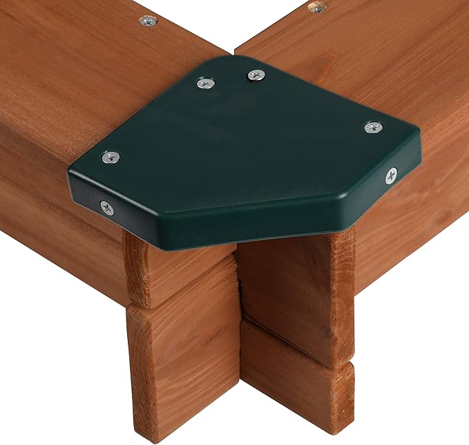Gorilla Playsets 02-3017 Interlocking Sandbox, Wood, Square, 45.5 W x 45.5 D x 8 H, Brown