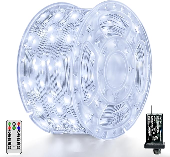 Christmas Lights Cool White, 1000LED 328FT Christmas Tree Lights IP67 Waterproof, Plug in Fairy Lights with Remote 8 Modes Timer, Xmas Light for Outdoor Indoor House Holiday Decor