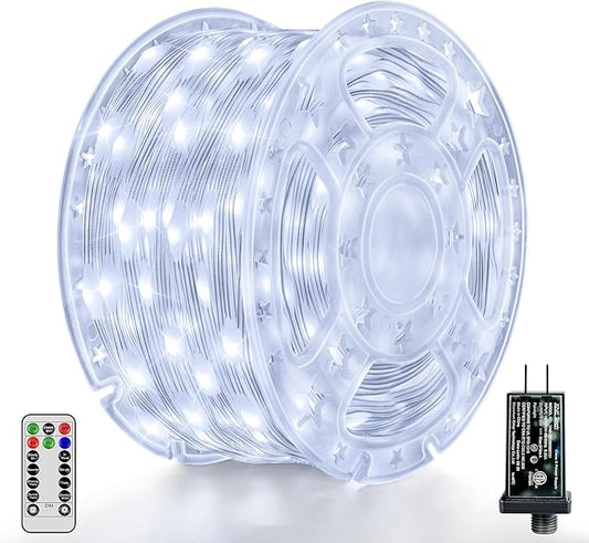 Christmas Lights Cool White, 1000LED 328FT Christmas Tree Lights IP67 Waterproof, Plug in Fairy Lights with Remote 8 Modes Timer, Xmas Light for Outdoor Indoor House Holiday Decor