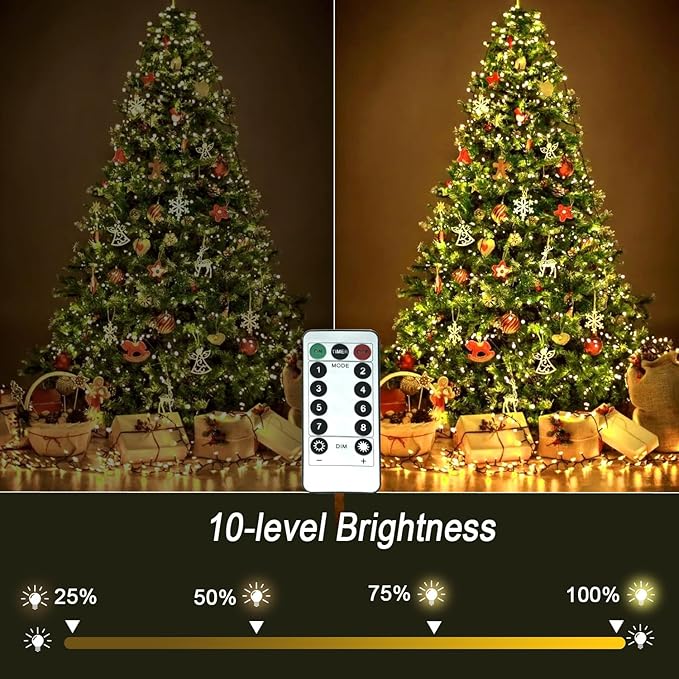 Battery Remote Control Christmas Lights Electric lights for Christmas Tree ,100 LED Clear Mini Lights String Lights,Wedding Indoor Outdoor Wreath Party Garden Thanksgiving Decoration, 36ft Waterproof