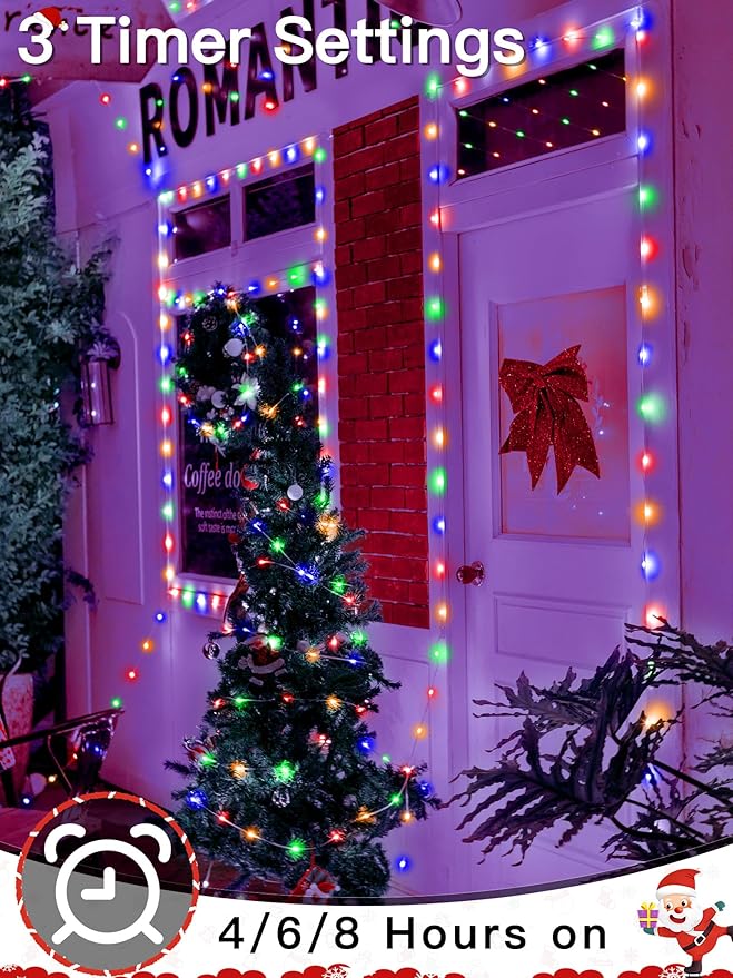 Christmas Lights Outdoor 800LED 262FT, Multicolor Fairy Lights IP67 Waterproof, Plug in String Light with Remote 8 Modes Timer, Xmas Light for Outside Indoor House Tree Decorations
