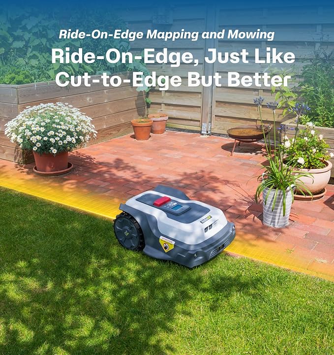 T1200Pro Robot Lawn Mower Wire Free, RTK+Vision Ride-on Edge Mapping Mowing for 0.35 Acre Yard, AI Obstacle Avoidance, APP Multi-Zone Management, Automatic Robotic Lawnmower Handle 20° Slope
