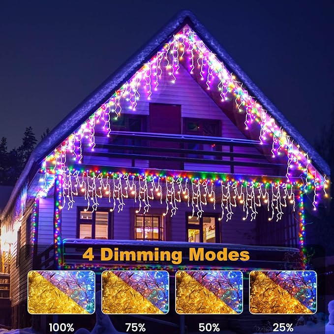 131ft Christmas Lights Outdoor, 1680 LED Waterproof 8 Modes String Light with App and Remote Control for Outside House Roof Decorations Indoor Decor-Warm White to Multicolor