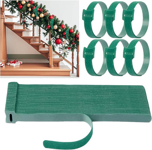 120 Pcs Christmas Garland Ties Reusable Green Nylon Garden Plant Cable Straps Adjustable Banister Ties for Christmas Tree Wreath Garland Wrapping Door Stairway Railings Decoration(120, 12 Inch)