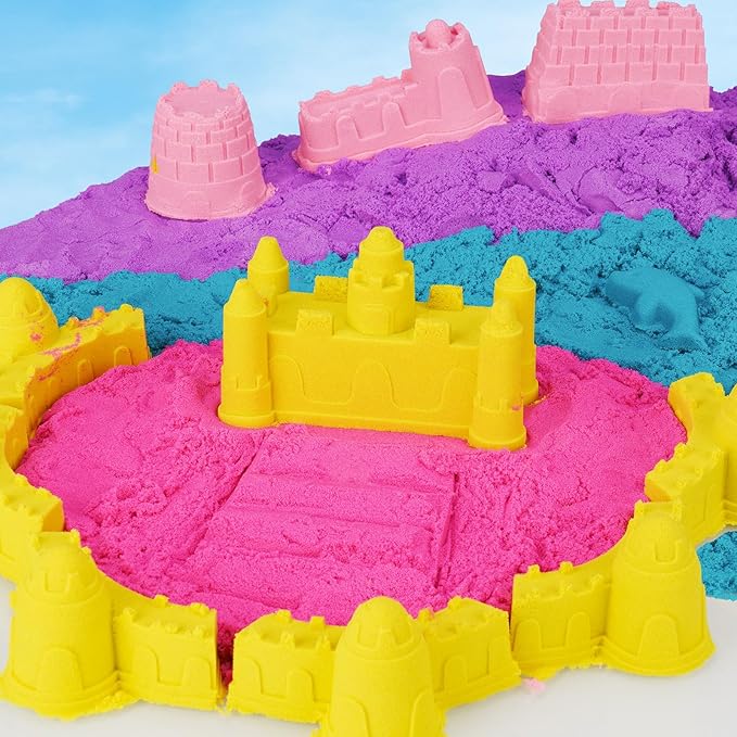FlexiSand 11 lbs Moldable Self-Sticking Sand, Never Dries Out Fun for 3 Years and Up Kids Bulk Refill for Sensory Sand Box Toys, Ideal for Shaping, Squeezing and Rolling(5kg, Pink Shades)