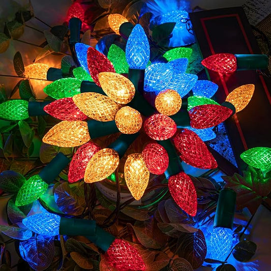 AWQ 300LED 108 FT C6 Christmas String Lights Plug in Fairy Twinkle String Lights 8 Modes Timer Function Waterproof Extendable for Indoor Outdoor Wedding Party Christmas Decoration (300, Multicolor)
