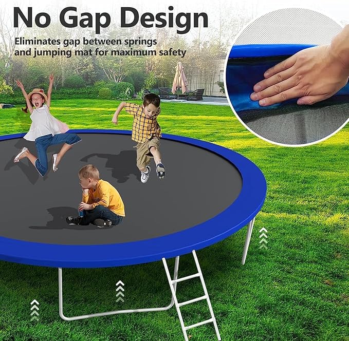 Lyromix Upgraded 16FT 15FT 14FT 12FT 10FT 8FT Trampoline Outdoor with Basketball Hoop and Net, Capacity for 4-6 Kids and Adults