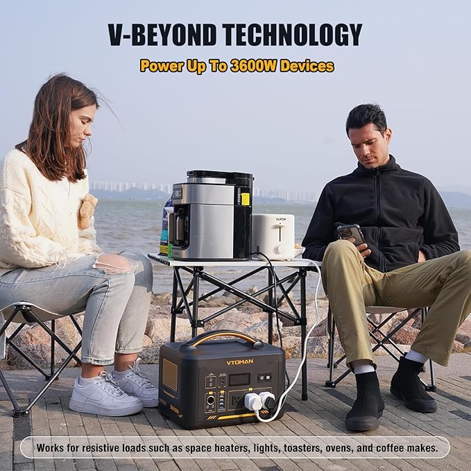 VTOMAN Jump 1800 Portable Power Station with Jumper Cables, 1548Wh LiFePO4 Battery Solar Generator & Car Jump Starter, 1800W 3xAC Outlets, 2xPD 100W Type-C, Large Capacity for Camping Roadside Rescue