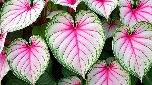 Heart of Jesus Caladium Bulbs for Planting - Perennial Hosta, Elephant Ears, Fancy (6 Bulbs)