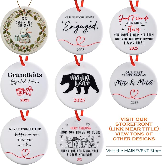 Our First Christmas Engaged Ornament 3 Inch, Engagement Christmas Ornament, Engaged Christmas Ornament 2025, She Said Yes Xmas Decor, Gifts for Couples