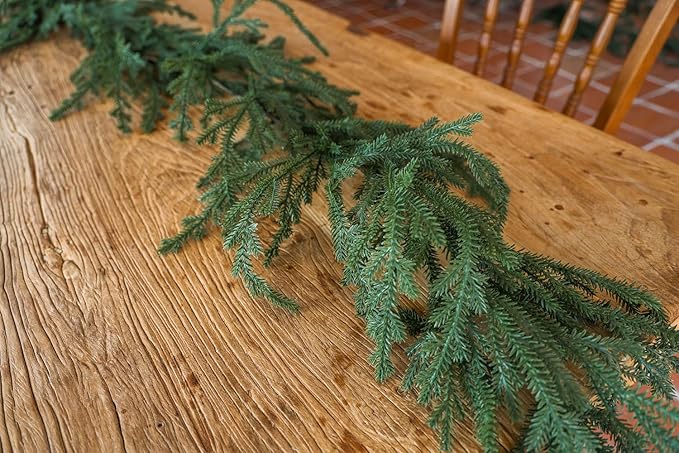 6ft Handmade Christmas Garland,Cedar Artificial Greenery,Seasonal Garland for Fireplace Winter Holiday Indoor Outdoor Decoration