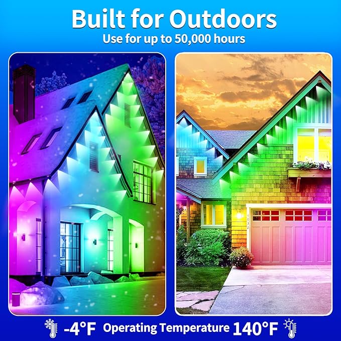 100ft Permanent Outdoor Light, RGB Smart Outdoor eave Lights with APP & Remote Control,timed Music synchronisation IP67 Waterproof LED eave Light,Suitable for Party,Halloween,Christmas,Rooftop,Garden