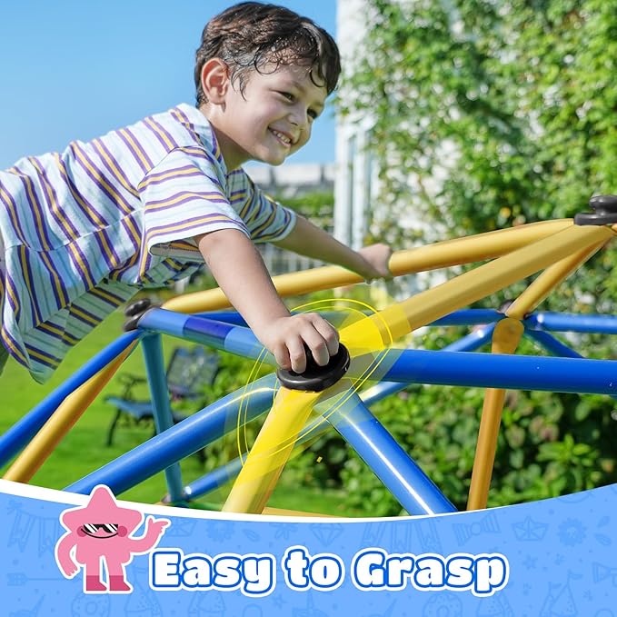 Zupapa Experience Ultimate Fun with The 2025 Upgraded Decagonal Geo Dome Climber - Supports 750LBS and Easy Assembly for Kids (Blue, 6FT)