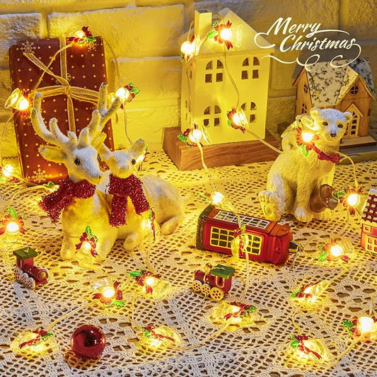 Brightown Fairy Lights Battery Operated with Bells, 10FT 30 LED String Lights with Timer, Warm White String Lights for Bedroom Christmas Indoor Party Wedding Decorations