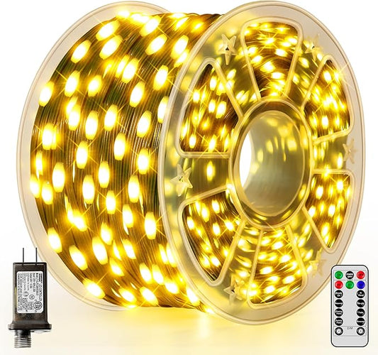 Christmas Lights 1200 LED 394 FT, IP67 Waterproof Christmas Tree Lights with 8 Modes, Outdoor String Lights with Timers & Memory Function, Xmas Light for Holiday Decor (Warm White)