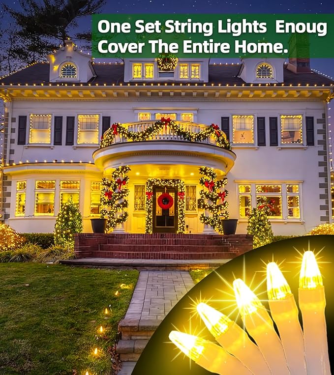 750 LED 246FT Christmas Lights Outdoor, Super Long Waterproof Christmas String Lights with 8 Modes, Christmastree Lights with Timer Memory for Fence Garden Xmas Wedding Party Decor Warm White