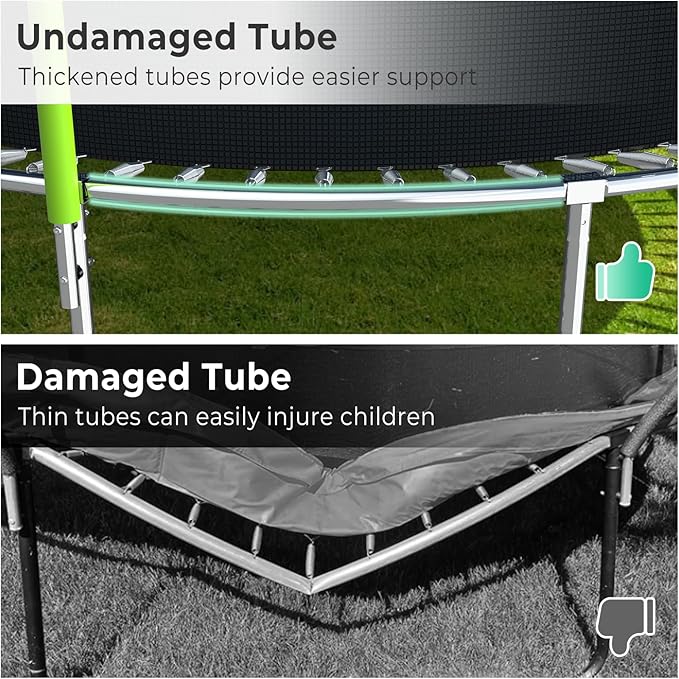 Lyromix Upgraded 16FT 15FT 14FT 12FT 10FT 8FT Trampoline Outdoor with Basketball Hoop and Net, Capacity for 4-6 Kids and Adults
