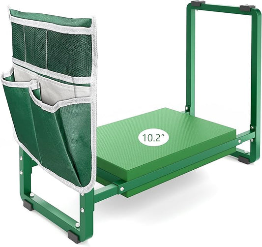 FLINTER Garden Kneeler and Seat, 10.2 Wider Heavy Duty Thick Gardening Bench for Kneeling and Seat - Multifunctional Kneeler Bench, Gardening Gifts for Women, Seniors Grandparents, Green